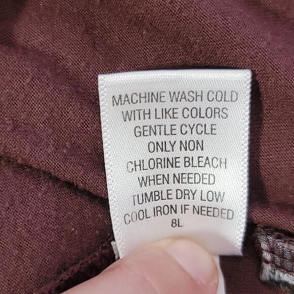 Simply Vera Vera Wang Women's Square Neck Pleated Tunic Top L Purple/Brown - Picture 11 of 11